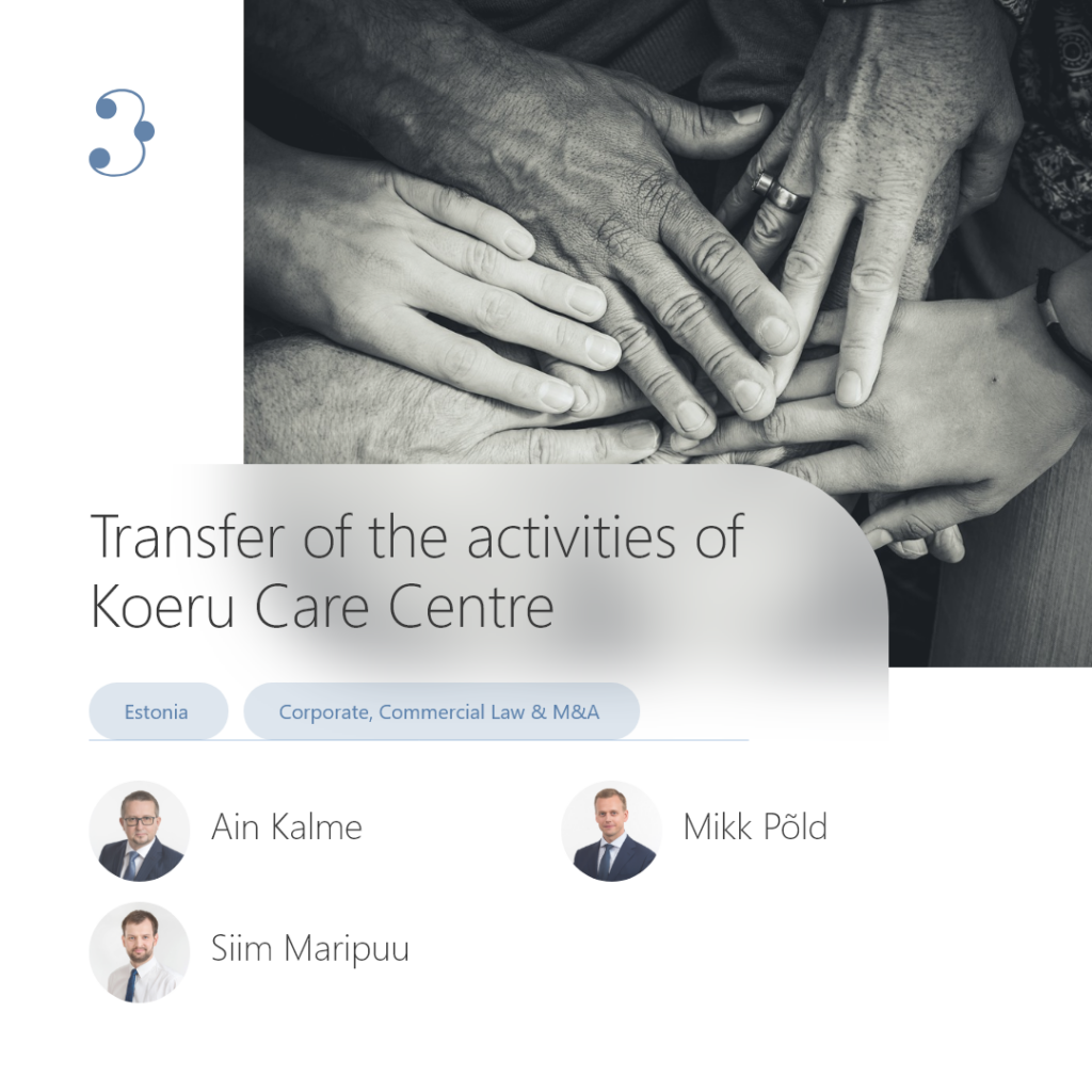 Transfer of the activities of Koeru Care Centre