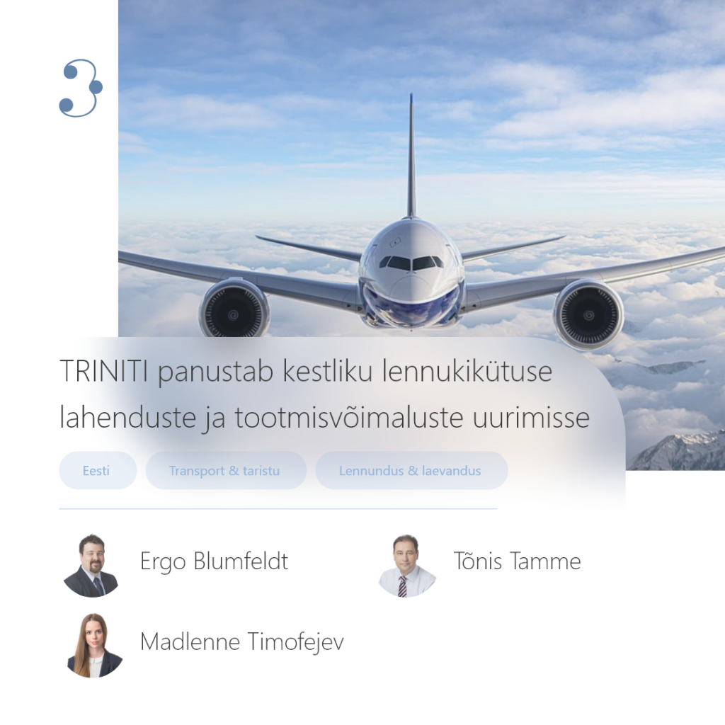 TRINITI panustab kestliku lennukikütuse lahenduste ja tootmisvõimaluste uurimisse