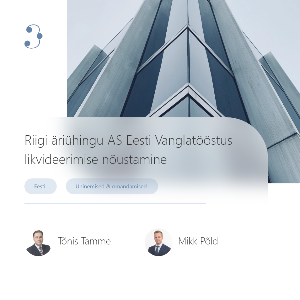 Riigi äriühingu AS Eesti Vanglatööstus likvideerimise nõustamine